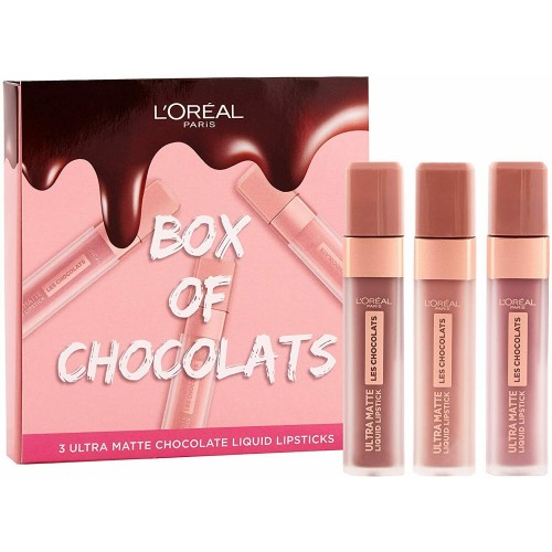 L'Oreal Box Of Chocolates Gift Set 3 Ultra Matte Chocolate Liquid