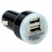 Black 2-Port Dual USB in-Car Charger for Smartphones and Tablets